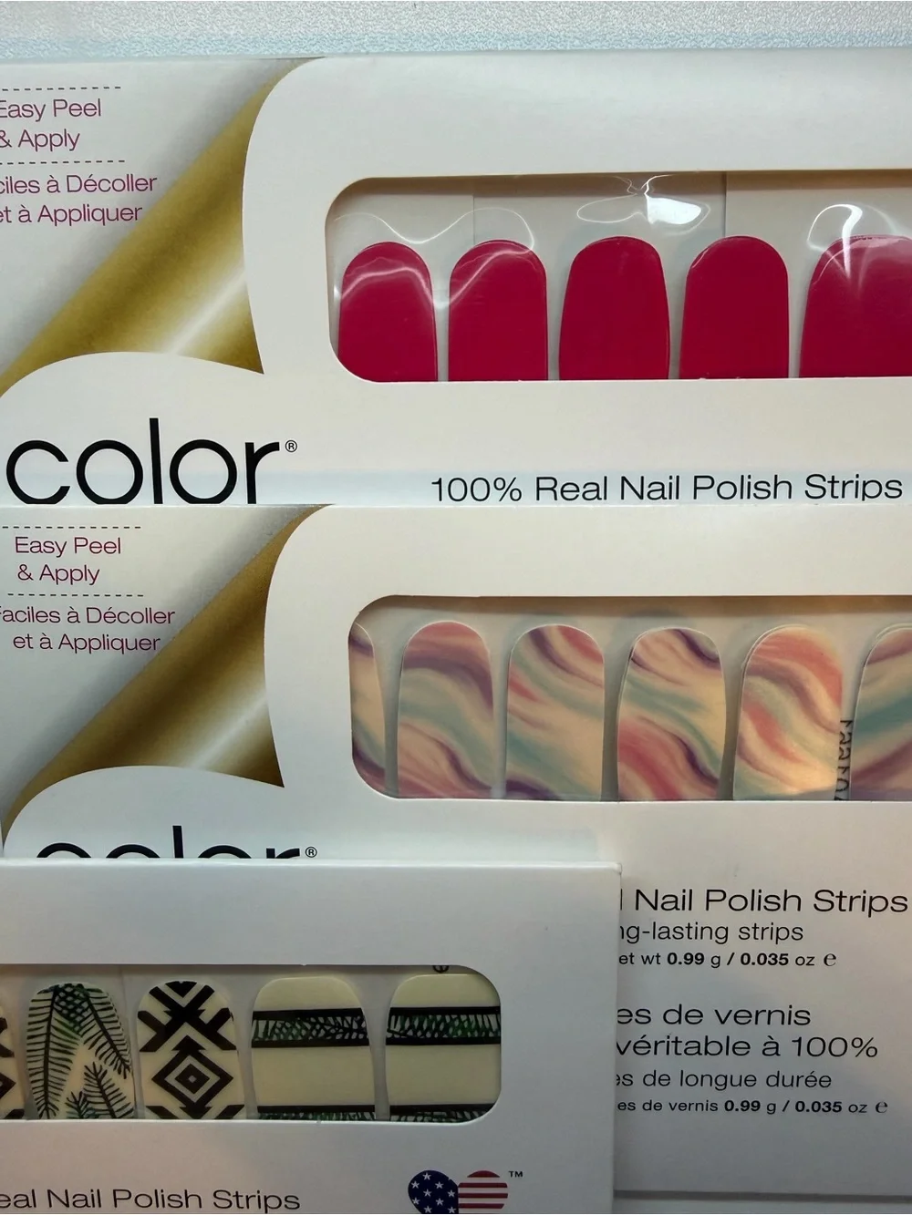 Color Street Nail Strips - Purple, Hot Pink, Cream & Marble Pattern Pack